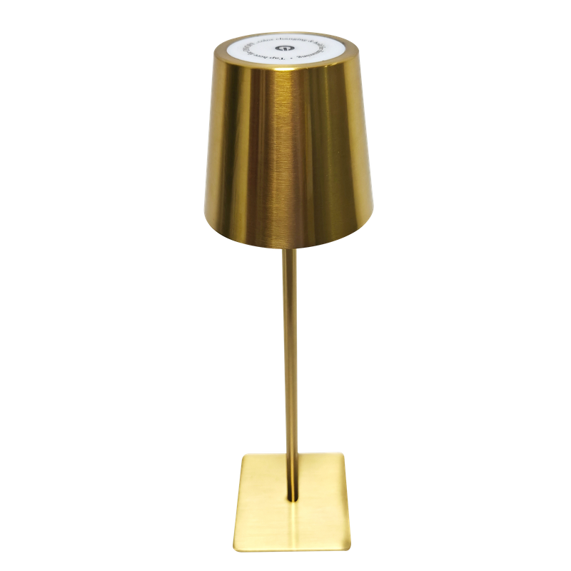 Metal Cordless Rechargeable Table Lamps 3Colors Stepless Dimming Battery LED Desk Lamp for Bedroom Couple Dinner Desk