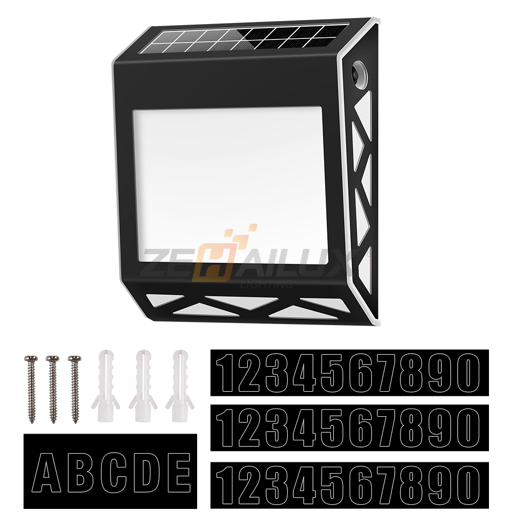 Solar doorplate Lights with Polysilico Solar panel