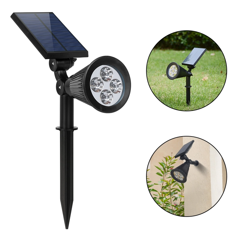 Solar Spot Light, Removable Battery, Ground Stake & Wall Mount 2 in 1