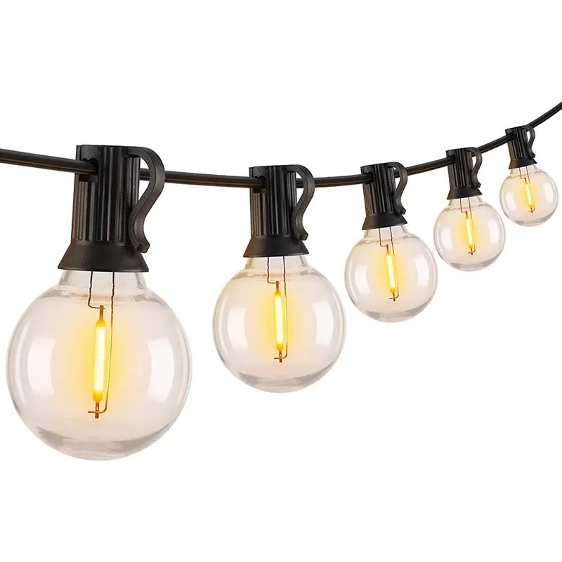 Outdoor G40 LED Festoon Lights | 24V Safe Low Voltage IP44 Waterproof Connectable Garden Globe String Lights