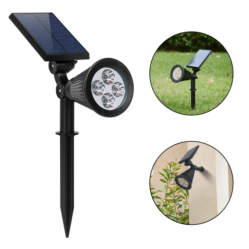RGB Solar Spot Light, Removable Battery, Ground Stake & Wall Mount 2 in 1
