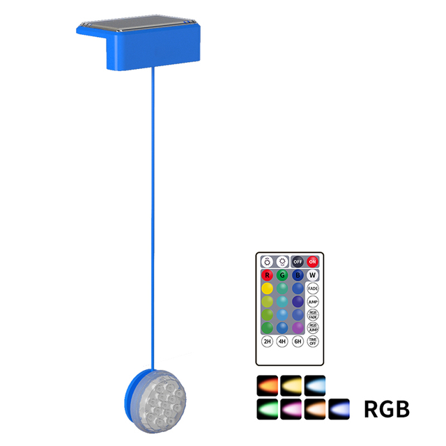 RGB solar swimming pool light kit with remote control and color modes