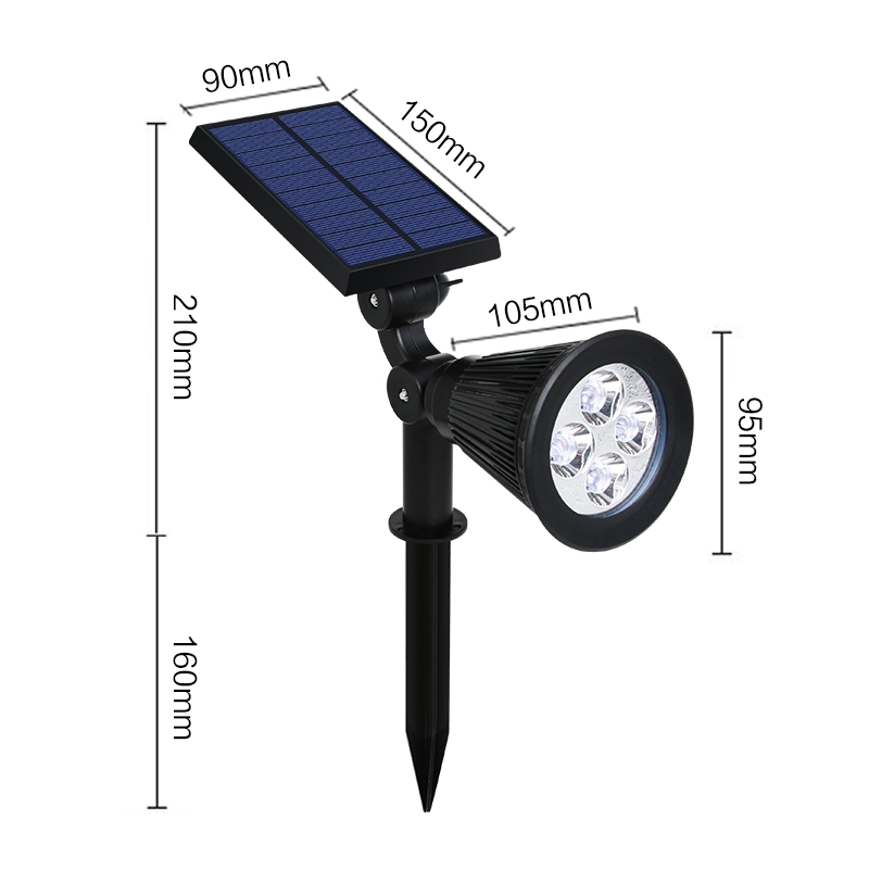 RGB Solar Spot Light, Removable Battery, Ground Stake & Wall Mount 2 in 1