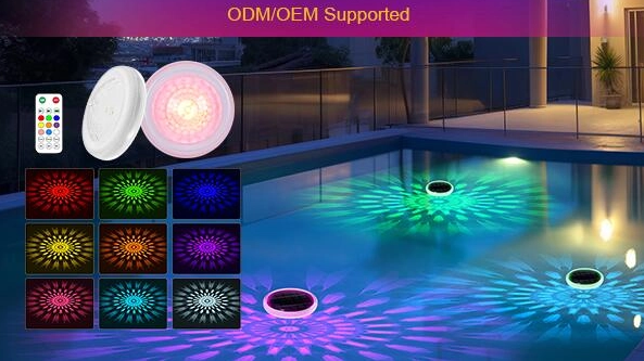 RGB Solar Floating Pool Light with Remote Control, Waterproof Floating LED Pool Lamp