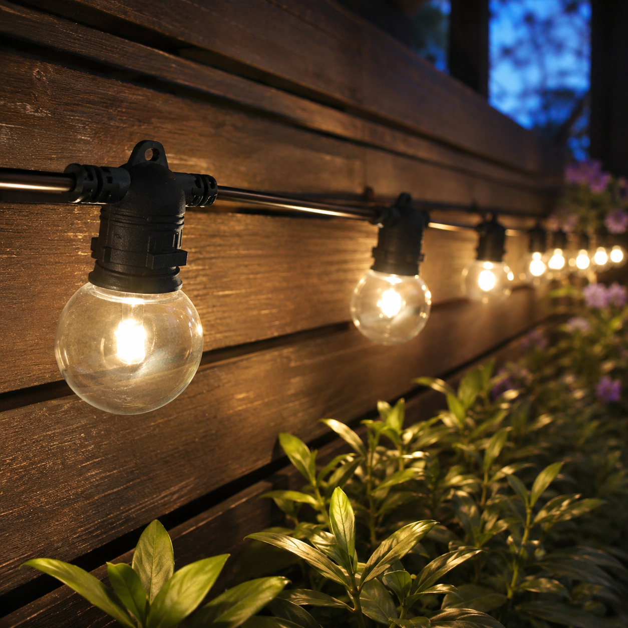 G50 SMD LED String Lights, Warm White, Connectable Outdoor Backyard Party Decor Lighting