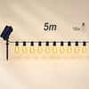 Solar LED Filament String Lights, Warm White / Multi‑Color, IP44 Waterproof Backyard Party Decor Lighting