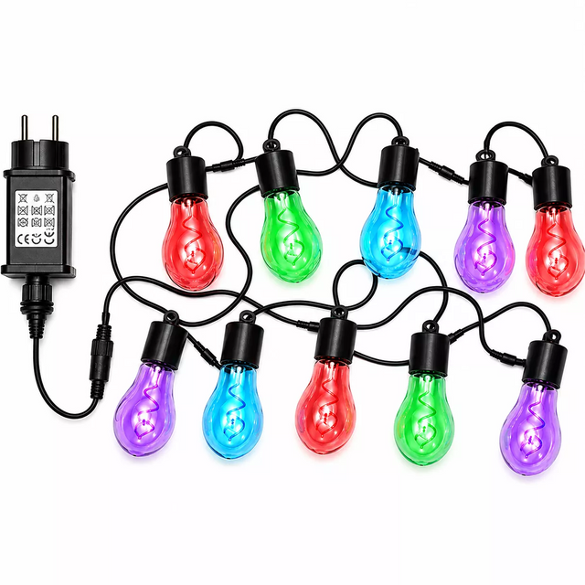 A19 LED Filament Outdoor String Lights | 7.5m Total Length Patio Decor Party Lights