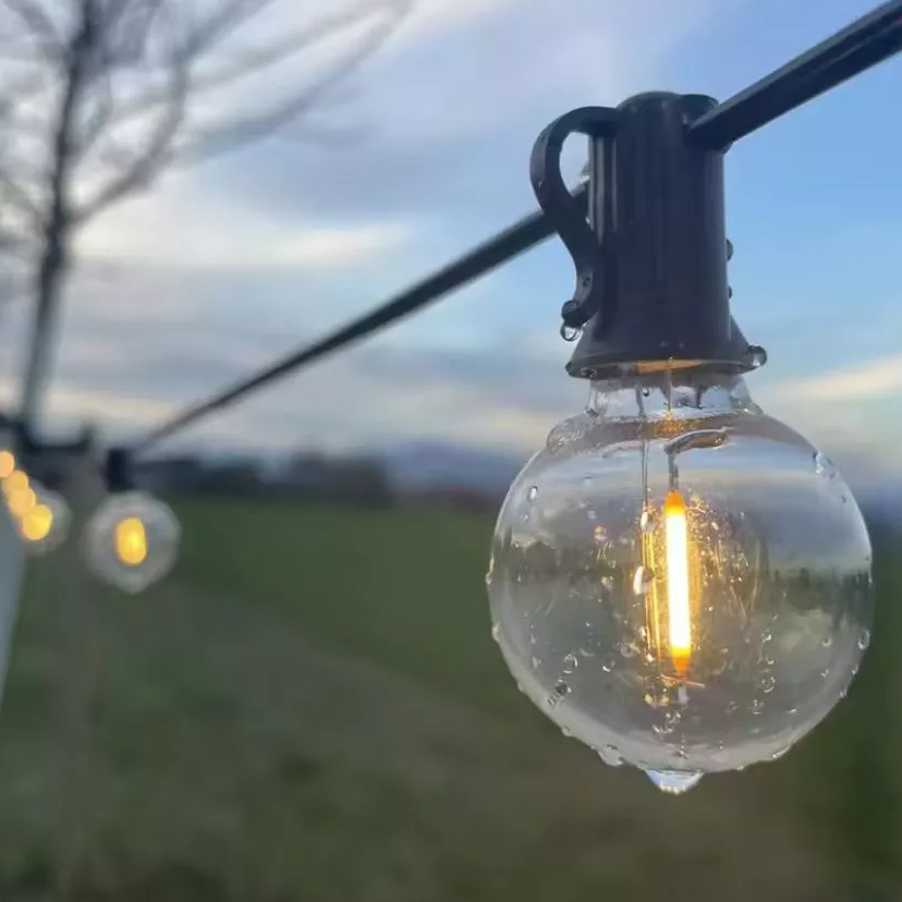 Solar Powered G50 LED Filament Festoon String Lights 5m Light Cable
