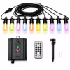 Solar RGBW Color Changing S14 Festoon Lights | Remote Controlled Dimmable Connectable Outdoor Garden String Lights