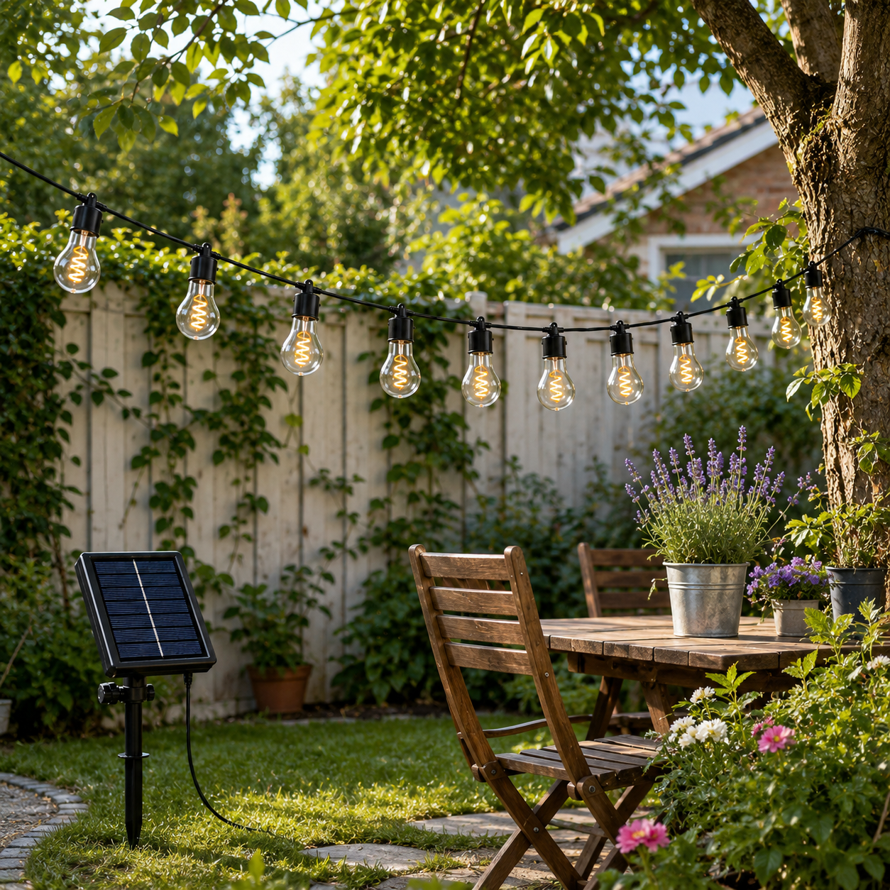 A19 LED Filament Outdoor String Lights | 7.5m Total Length Patio Decor Party Lights