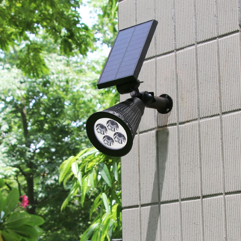 Solar Spot Light, Removable Battery, Ground Stake & Wall Mount 2 in 1
