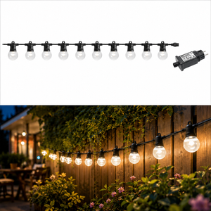 G50 SMD LED String Lights, Warm White, Connectable Outdoor Backyard Party Decor Lighting